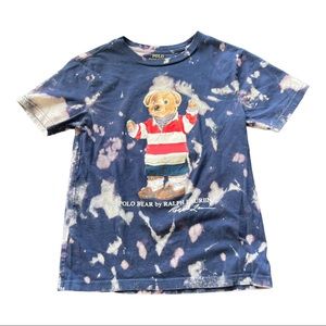 Kids repurposed bleached tee Polo Bear